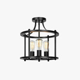 Cylindrical Frame Black Industrial Pendant Light - Clowas